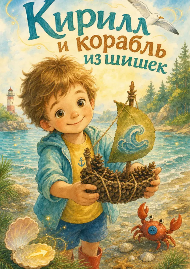 Обложка «Кирилл и корабль из шишек»