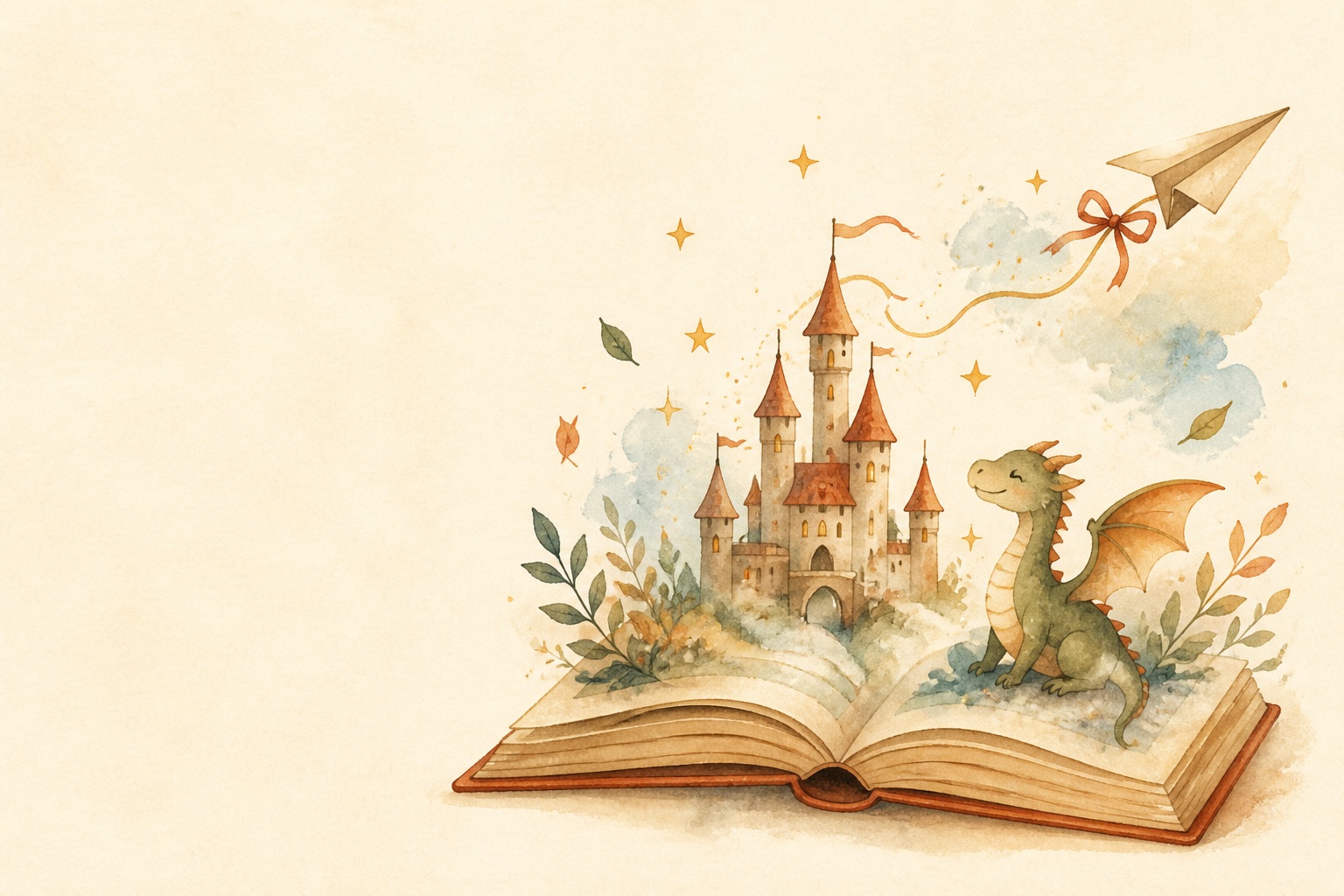 Открытая книга и сказочный подарок